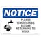 Signmission OSHA, Please Wash Hands Before Returning To Work, 10in X 7in Rigid Plastic, 7" W, 10" L, Landscape OS-NS-P-710-L-16372 - alternate 1